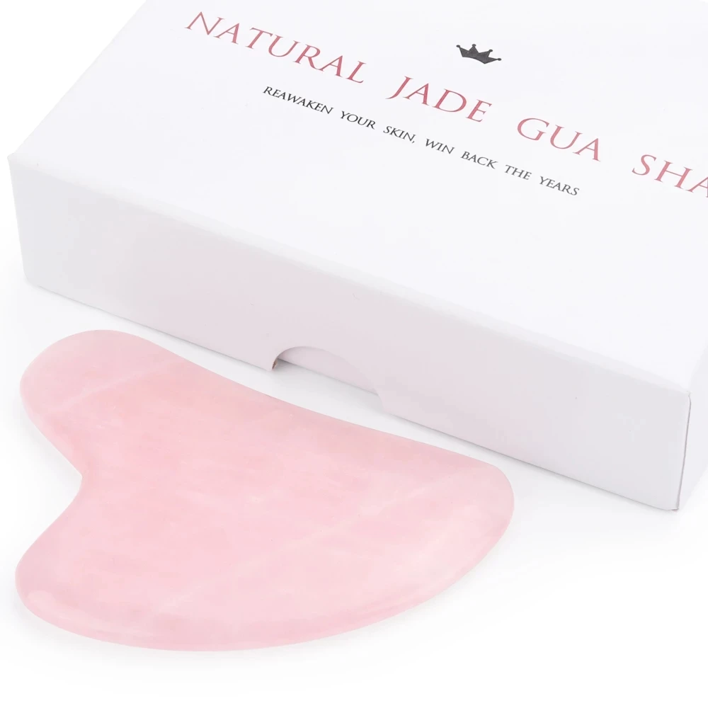 

Face Massager Natural Guasha Scraper Rose Quartz Jade Stone Gua sha Board Massage Green Pressure Therapy Tool For Face Neck Body