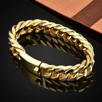 new trendy cuban chain bracelet mens bracelet fashion metal gold plated bolt chain bracelet accessories party jewelry