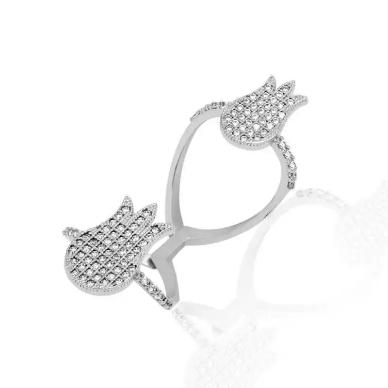 

Серебряное женское кольцо Silverlina с двумя тюльпанами