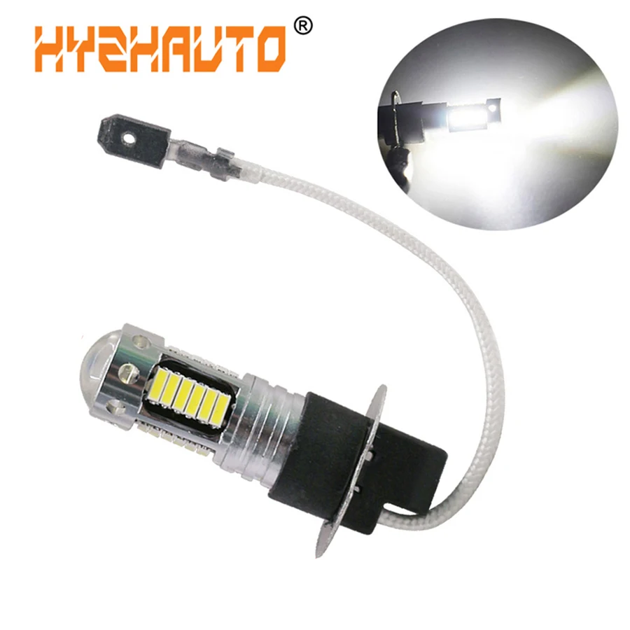 HYZHAUTO 1 шт. H3 светодиодные лампы для противотуманных фар 4014 30smd дневные ходовые