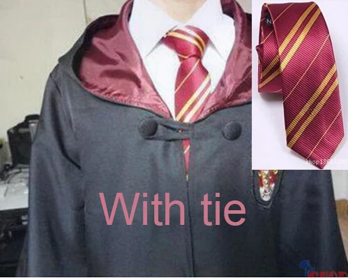 Gryffindor with tie Карнавальный костюм; халат; плащ с галстуком-шарфом; Ravenclaw Gryffindor Hufflepuff Slytherin для взрослых и детей; костюм Харриса - Цвет: Gryffindor with tie