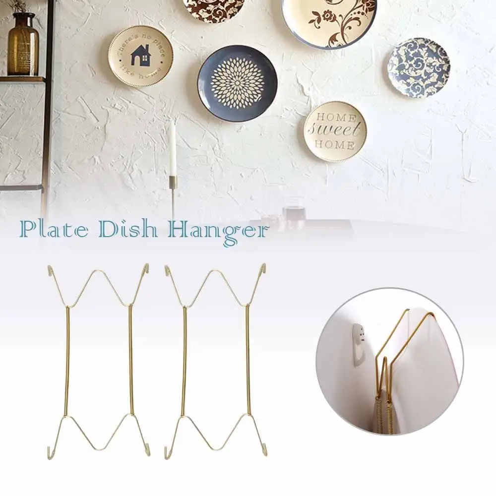 

Multi-size Plate Stainless Steel Invisible Hook Metal W Type Dismountable Decoration Crafts Convenient Dish Spring Holder