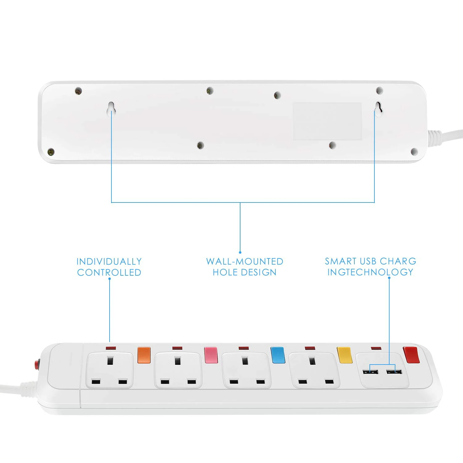 Мульти Мощность полосы Защита от всплесков напряжения UK Электрический штекер