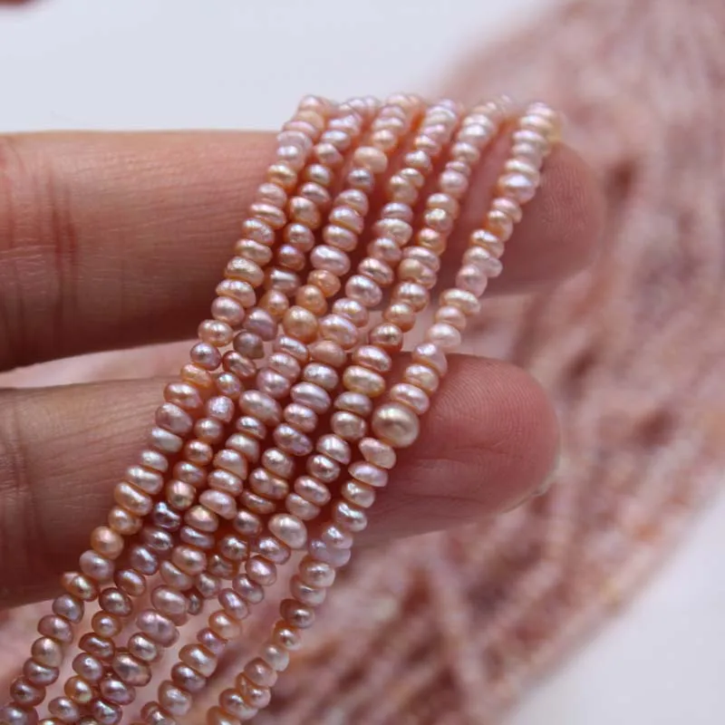 freshwater pearl white/pink/purple baroque 2-3mm14&quot FPPJ wholesale beads nature loose for DIY jewelry |