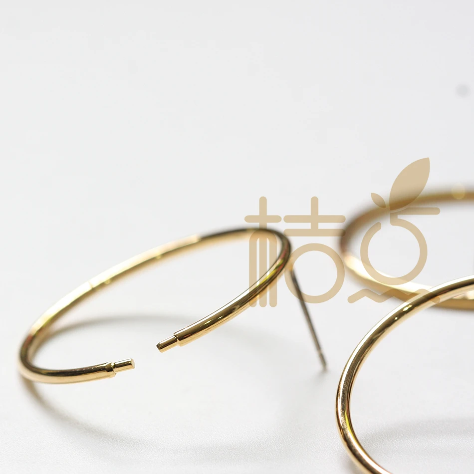 2 шт позолоченные латунные серьги с открытым кольцом премиум класса 30 7 мм