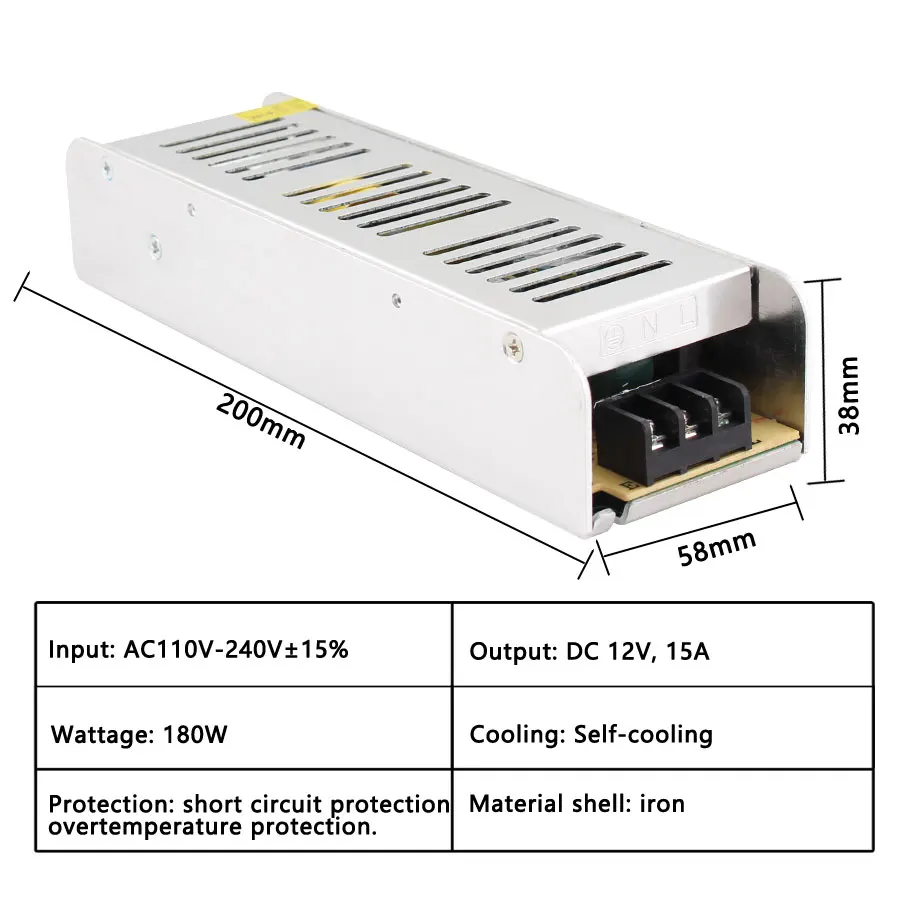 12 V Питание 220 В до 3A 5A 10A 15A 30A светодиодный драйвер переменного тока