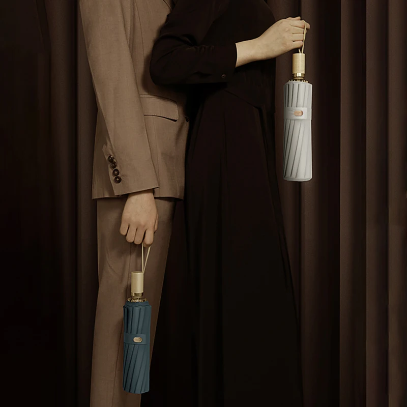 Economici Faggio Manico In Legno Ombrello Trasparente 16 Nervature Antivento Uomo Ombrello Grande Donna Stesso Colore Rivestimento Ombrellone Idee Regalo