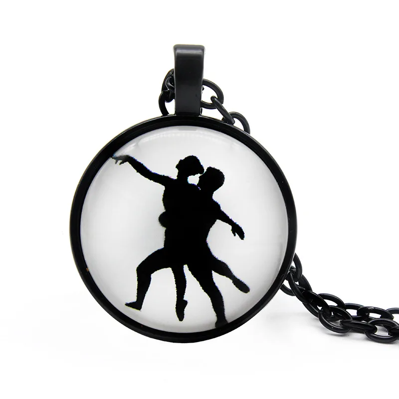 

Ballet Dancer Couples Fashion Jewelry Ballet Dancers Chain Necklace Cabochon Glass Pendant Necklace Ballet Dancers Souvenir