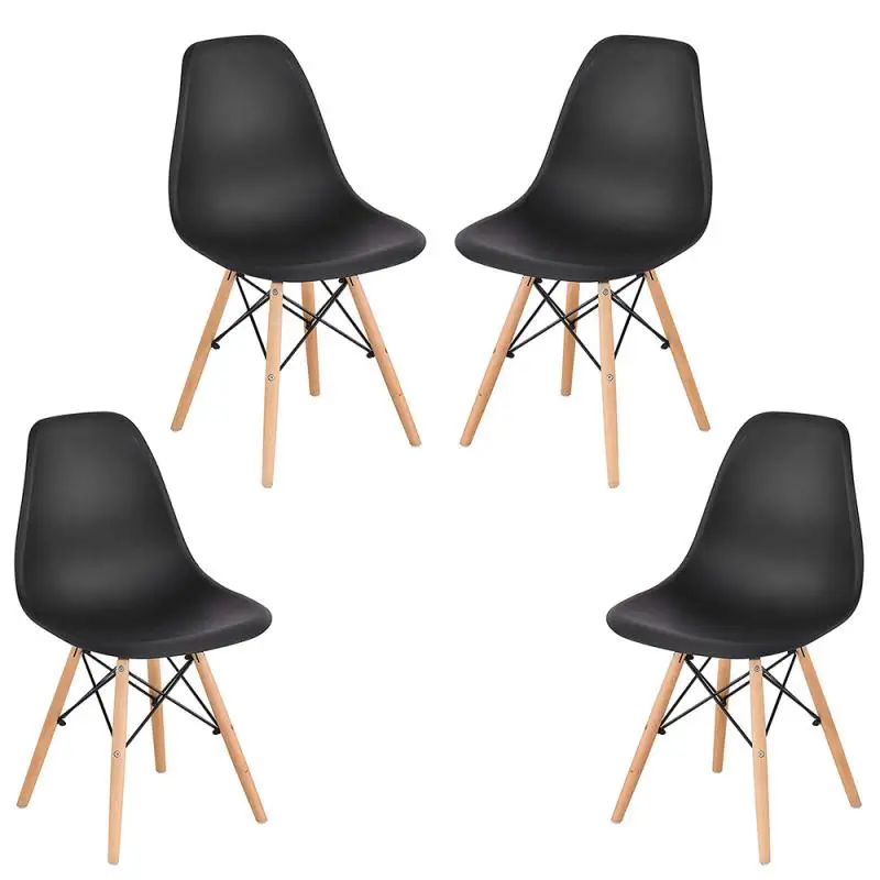 

Обеденные стулья 4 шт. деревянный стул черного и белого цвета в стиле стула ПП кресла для отдыха дома моды барный стул Палатка аксессуары HWC