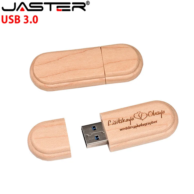 JASTER USB 3 0 лазерная гравировка деревянный + коробка Флешка 4 ГБ 16 32 64 128 флэш