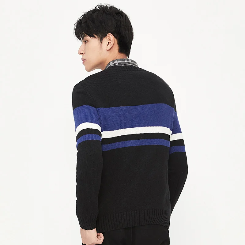 

SEMIR Casual Sweater Men O-Neck Striped Slim Fit Knittwear 2020 Autumn Mens Sweater Pullover Man Pull Homme