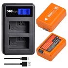 Аккумулятор 2160 мА  ч NP-FW50 NPFW50 + двойное зарядное устройство с ЖК-дисплеем для Sony A6000 A6400 A6500 A6300 A7 A7II A7RII A7SII A7S A7R RX10