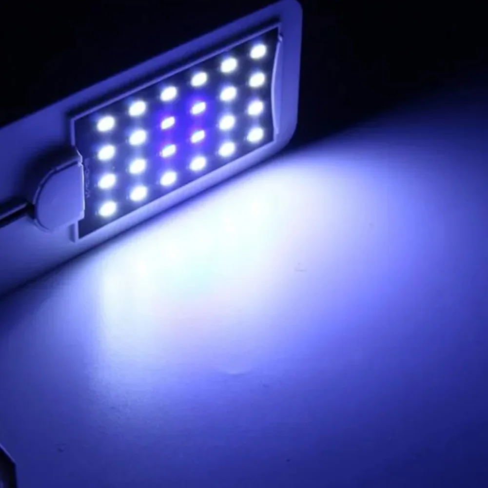 

Wall Mounted LED Aquarium Light Clip Light 10W 24LED Fish Tank Clip Light Energy-Saving Light with White-Blue LEDs for Home