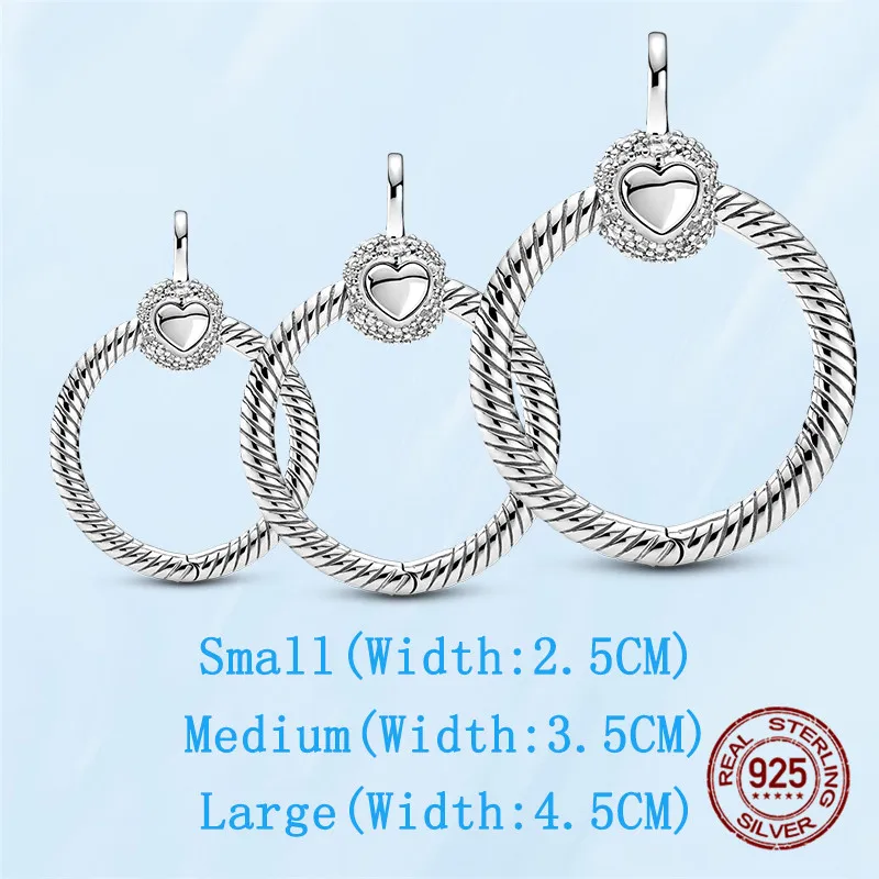 

TOP SALE Fashion 925 Stirling Silver Moments Medium O Pendant Suitable For Original Pandora Necklace Jewelry Making