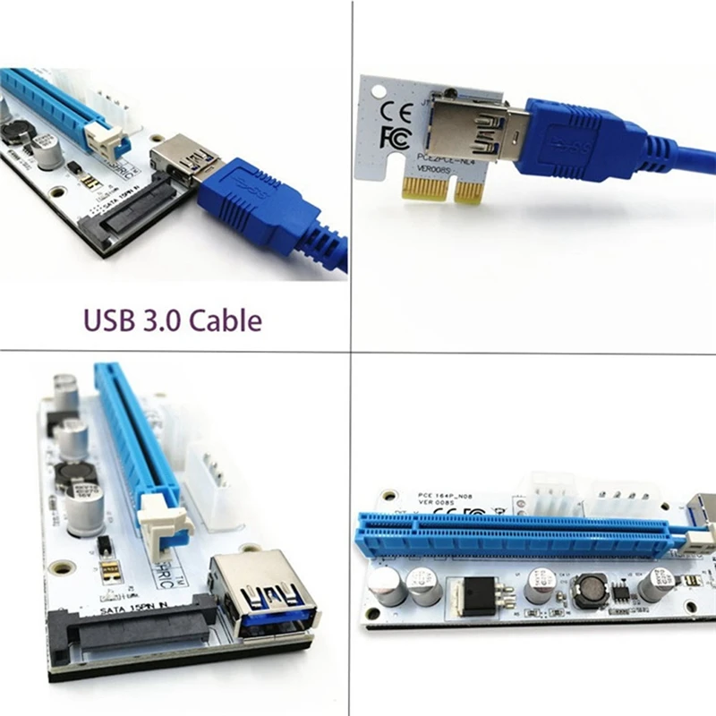 Ver 008S Pci-E Riser Express 1X к 16X Usb 3 0 удлинитель изображения | Компьютеры и офис
