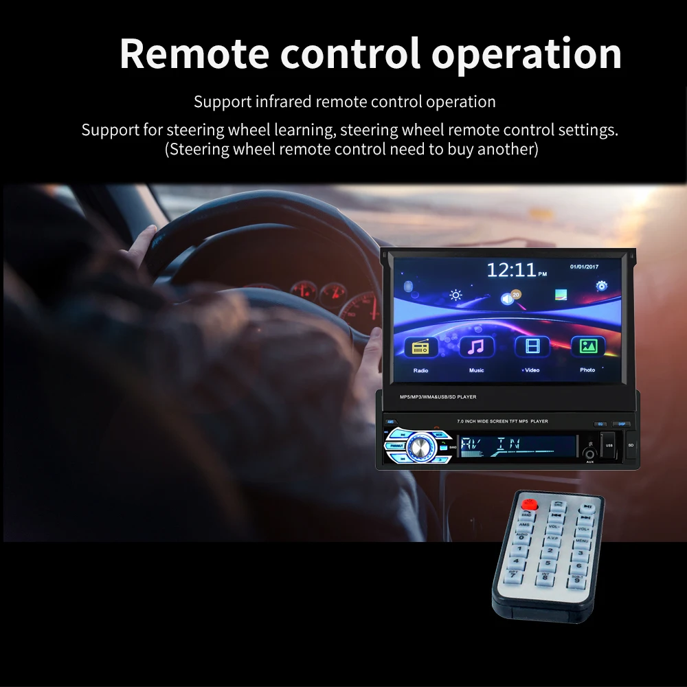 LTBFM 1din автомобильный проигрыватель с радио и GPS " HD выдвижной сенсорный экран автомобиля стерео Универсальный авторадио FM видео плеер MP5 Bluetooth USB