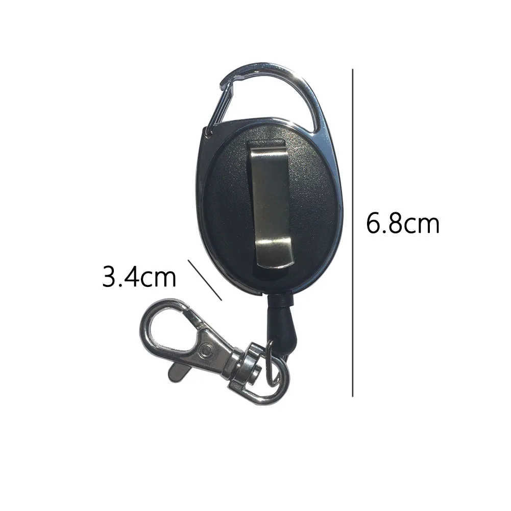 

Black Fishing Alloy Recoil Reel Retractable Key Chain Pull Buckle Tying Tool Belt Clip Release Multifunctional Lanyard Portable