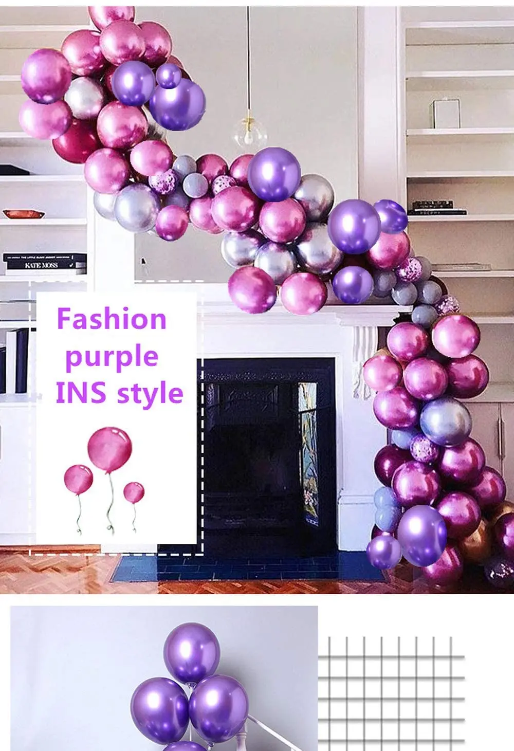 

Purple Balloon Garland Kit Gold Confetti Balloons Metallic purple Balloons for Baby shower Wedding Birthday Party decor globos