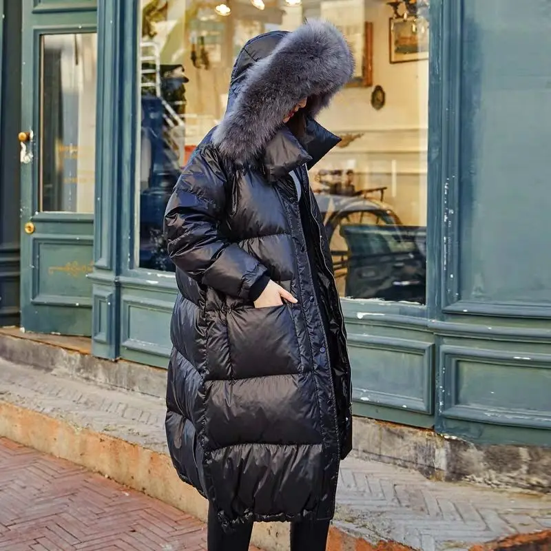 

winter women down jacket white duck down jacket women coats outerwear hat with fur collar winter warm clothings thick parkas