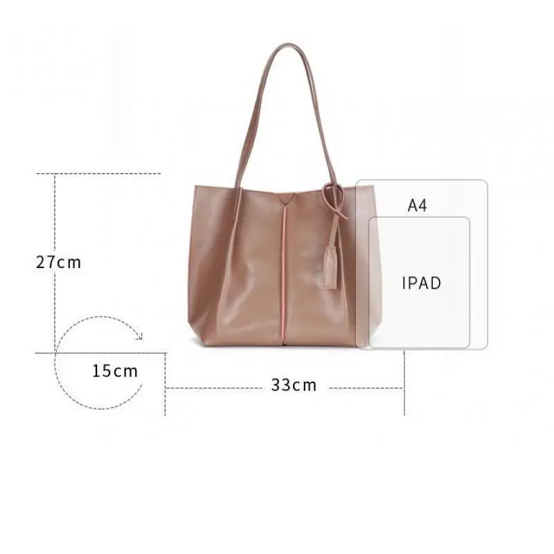 

YourSeason 2021 Fashion Cow Leather Ladies Casual Handbag Large Capacity Solid Color Female Cowhide Shoulder Tote Bags