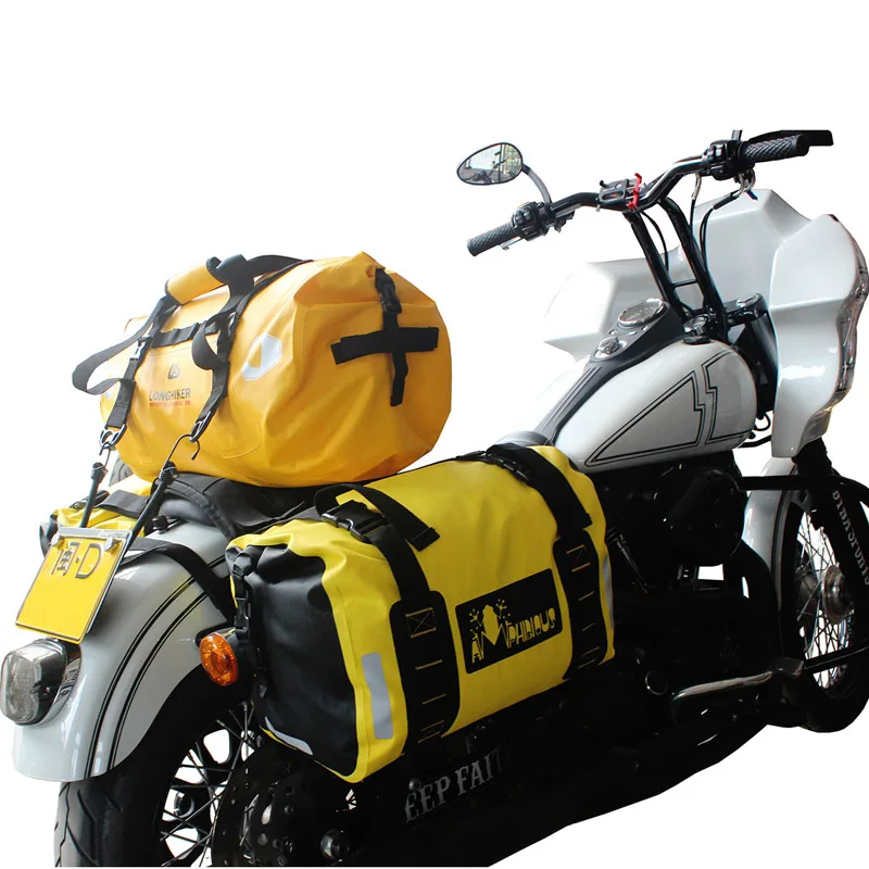 

Upgrade Waterproof Motorcycle Saddle Bags Large Capacity Full Face Helmet Motorcycle Luggage Bag Storage Travel Bag 60L