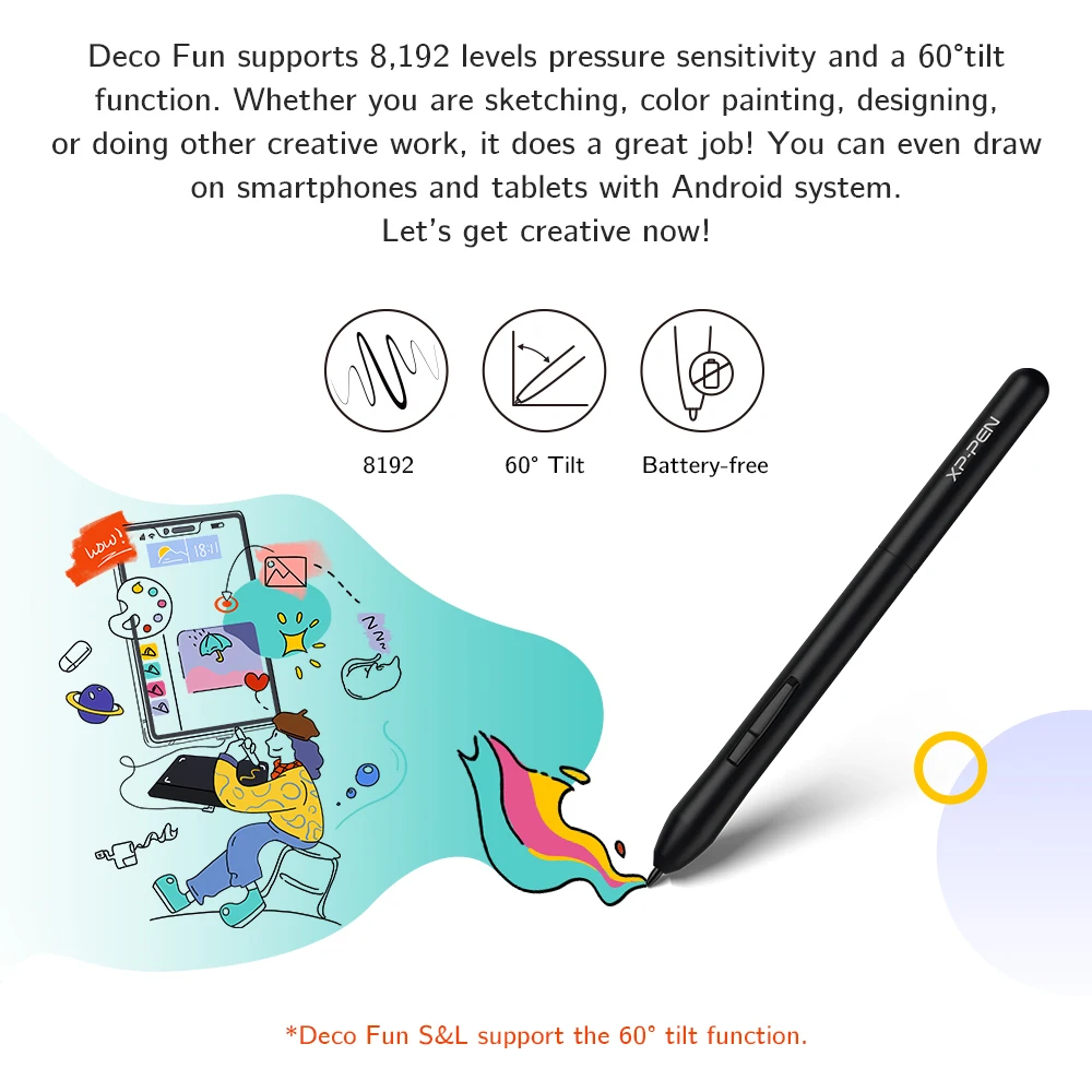 XPPen Deco Fun XS Graphic Digital Tablet 4 inch for Drawing OSU Online Education Android Mac Linux Windows Chrome OS | Компьютеры и