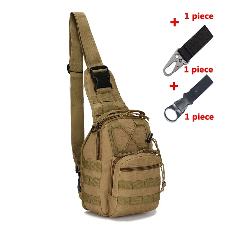 bag with hooks Тактическая сумка на плечо, уличная камуфляжная армейская Военная слинг-рюкзак, рюкзаки для спорта, кемпинга, охоты, путешествий, нагрудная сумка - Цвет: bag with hooks