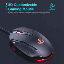 iMice T91 Fire Button Design USB Wired Gaming Mouse Computer Gamer 7200 DPI Optical Mice for Laptop PC Game Mouse Custom Macros