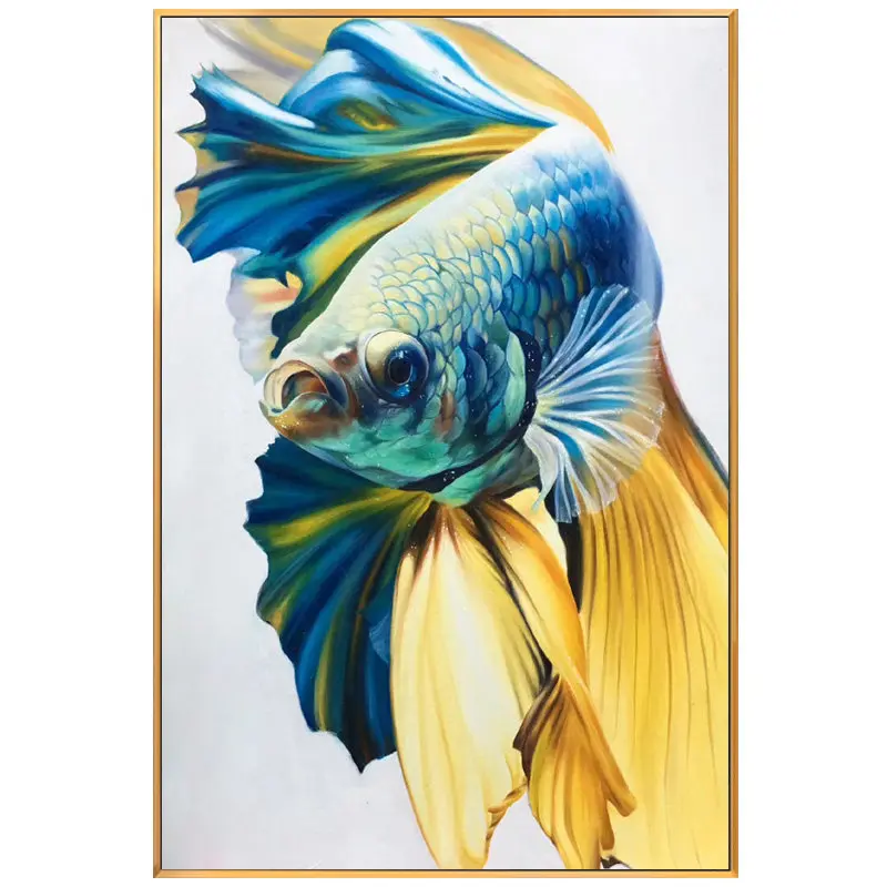 KOWELL ручной Краски ed Высокое качество Золотая рыбка масла на холсте искусство