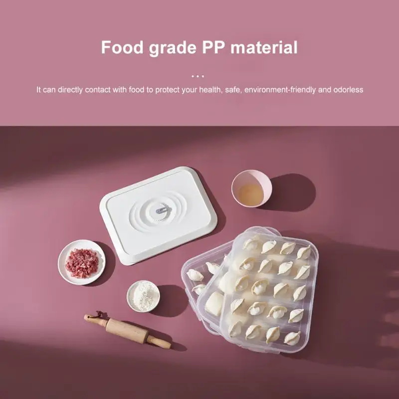 

High Capacity 3floors Food Storage Box Dumpling Organizer Refrigerator Fresh-keeping Box Transparent Sealed Portable Can Stacked