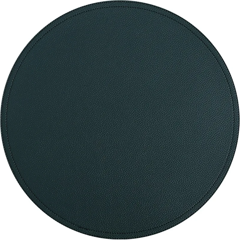 

2pcs/lot 33cm Pu Leather Round Tableware Placemat Kitchen Dining Steak Anti-scalding Insulation Pads Hotel Restaurant Decor