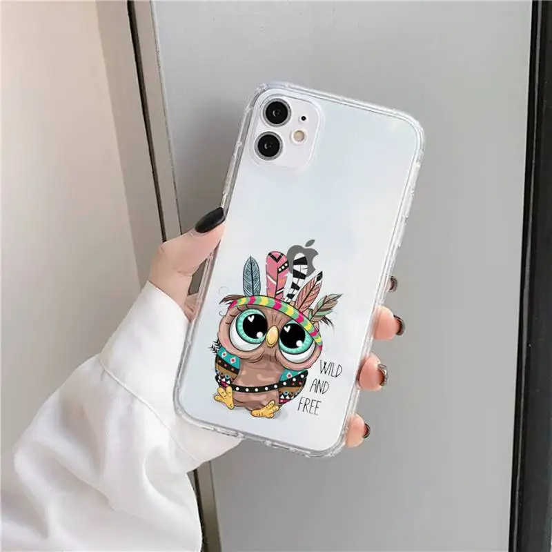 

Baby Cute Owl katun dabbobi Phone Case Transparent soft For iphone 5 5s 5c se 6 6s 7 8 11 12 plus mini x xs xr pro max