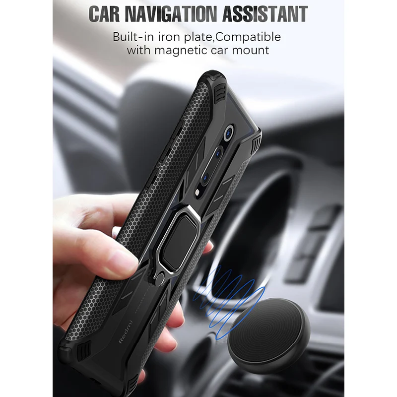 KEYSION Shockproof Armor Case For Xiaomi Mi 9T Pro 9 Lite 8 A3 CC9 e Ring Holder Cover Redmi K20 Note 7 | Мобильные телефоны и