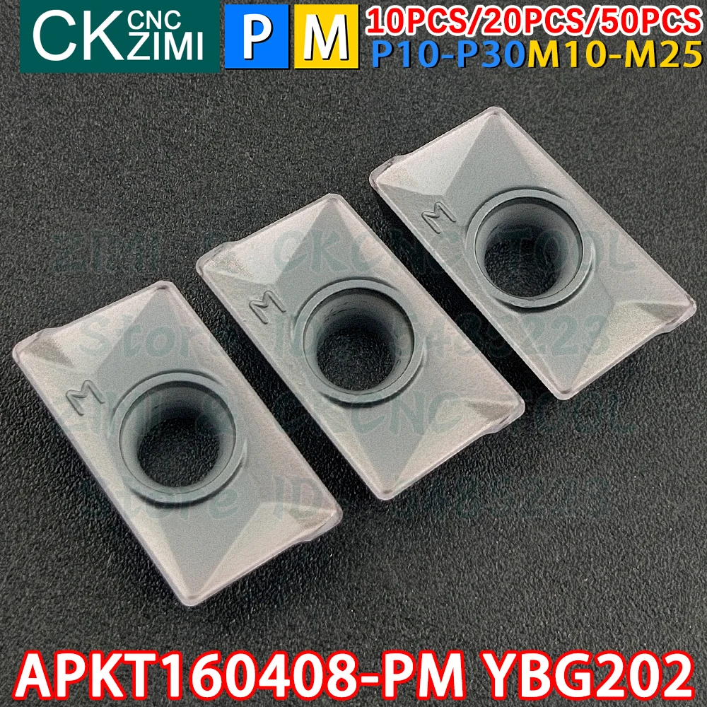 APKT160408-PM YBG202 APKT 160408 PM твердосплавные вставки квадратное плечо фрезерование