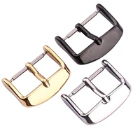 wholesale 15pcsset solid stainless steel watch band clasp 16 20 22 24mm silver gold metal leather watchband strap buckle belt