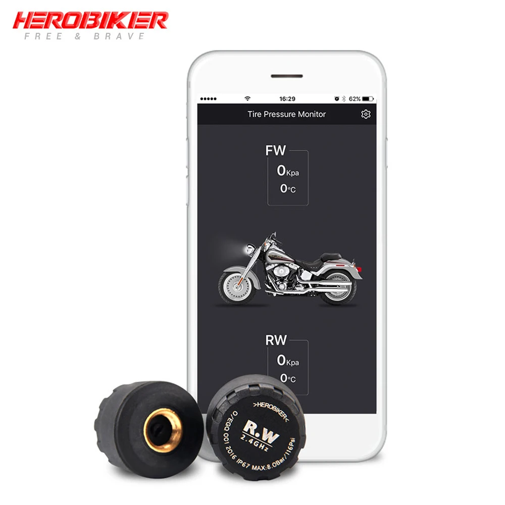 HEROBIKER мотоцикл Bluetooth система мониторинга давления в шинах TPMS мобильный телефон