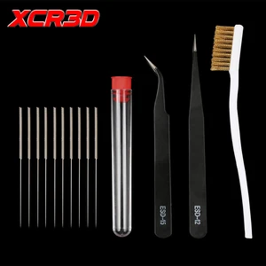 Набор инструментов для очистки 3D-принтера XCR3D, 10 гибких сверл для очистки 3D-принтера, насадка 0,2 мм, 0,3 мм, 0,4 мм