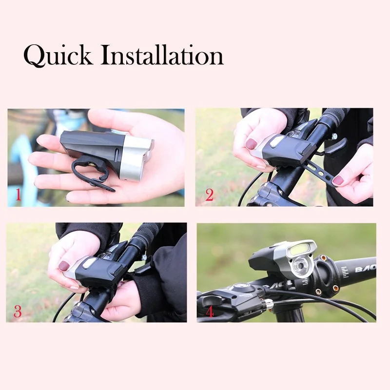 Умный велосипедный передний светильник набор головной светодиодный USB