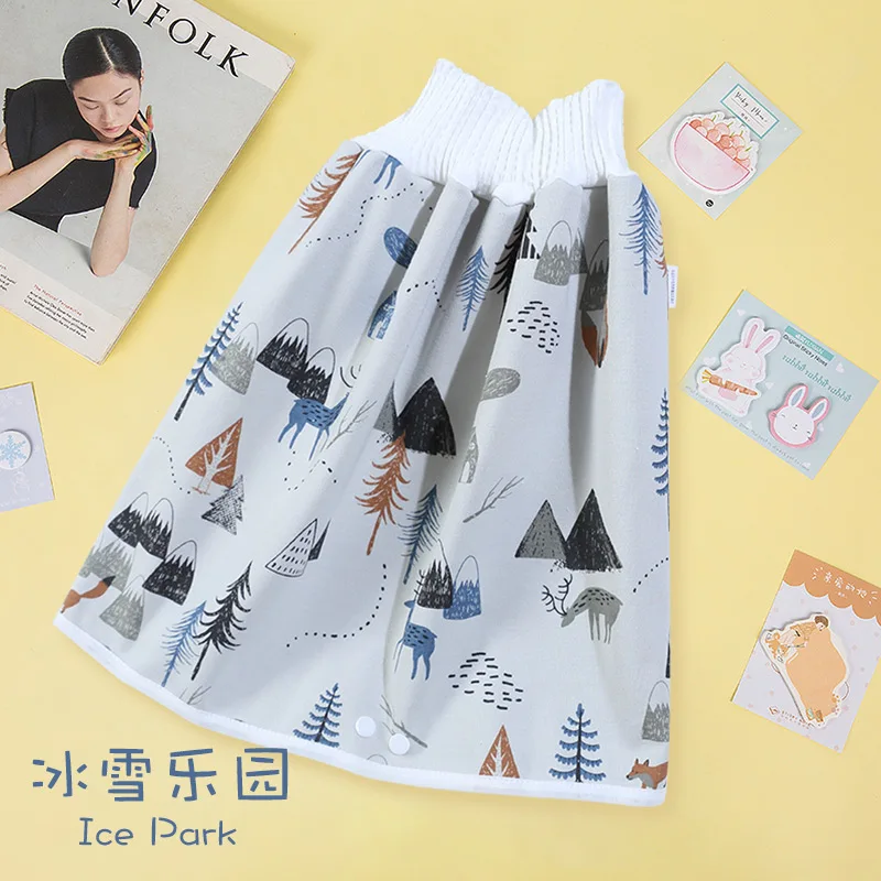 Pantalones impermeables para beb&eacute;, falda de algod&oacute;n con estampado de TPU, pantalones de entrenamiento para beb&eacute; de cintura alta, cubierta de estera el&aacute;stica a prueba de fugas, 0-9T-5