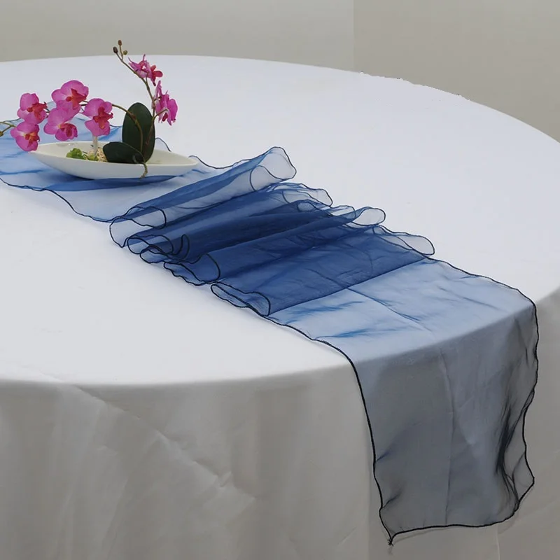 Настольная дорожка из органзы дешевая настольная украшение для свадьбы отеля