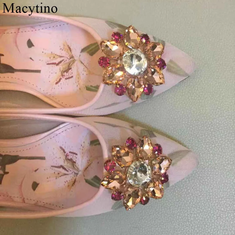 Туфли-лодочки женские на высоком каблуке 6 см Хрустальный бренд блестящие