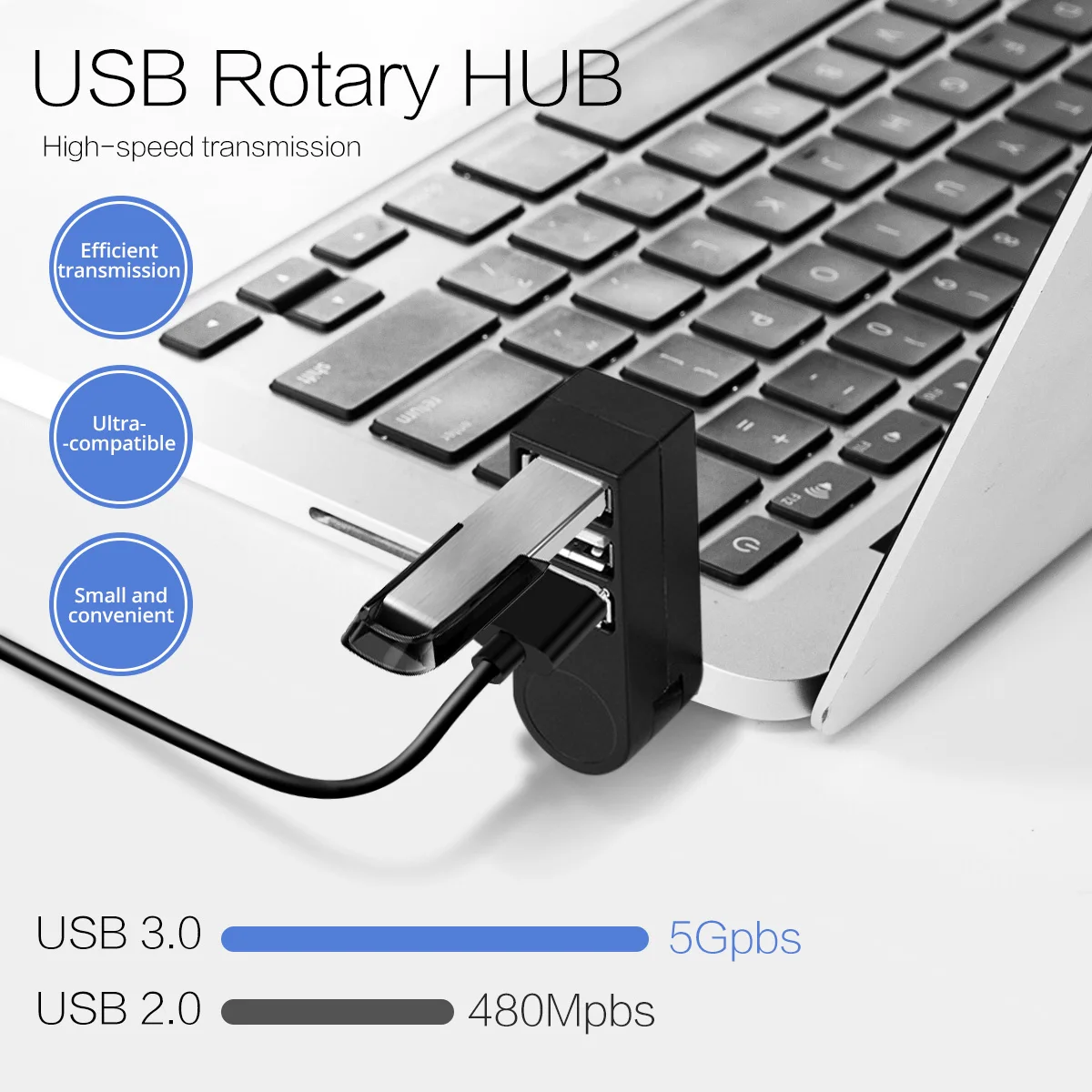 USB-разветвитель для компьютера и ноутбука вращающийся на 3 0 градусов | Компьютеры