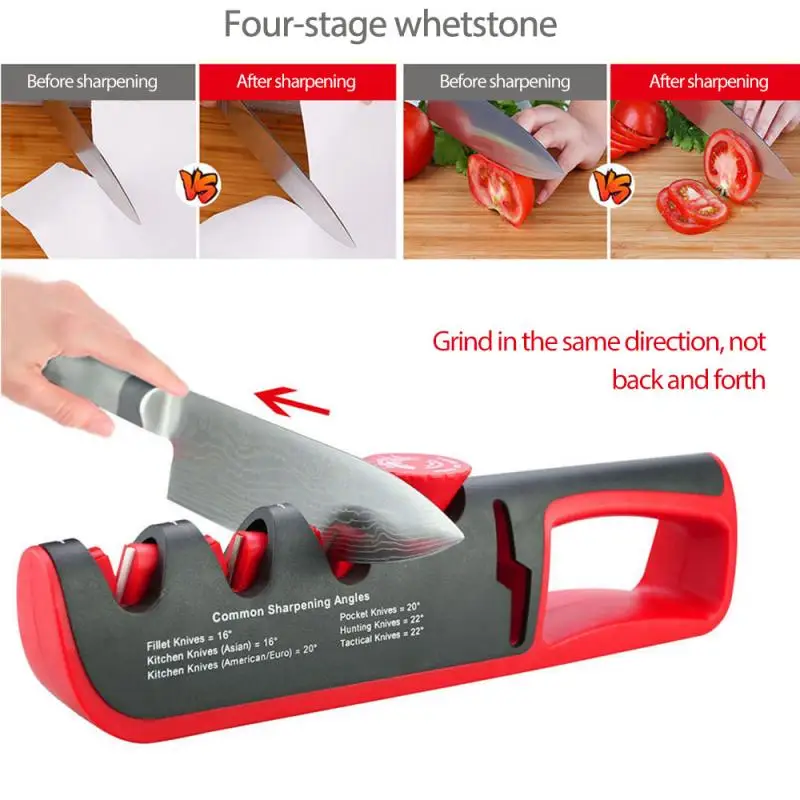 

Multi Adjustment Knife Sharpener Tool 4 Stages Sharpening Stone Professional Kitchen Grinder Knives Whetstone Sharpener Tool