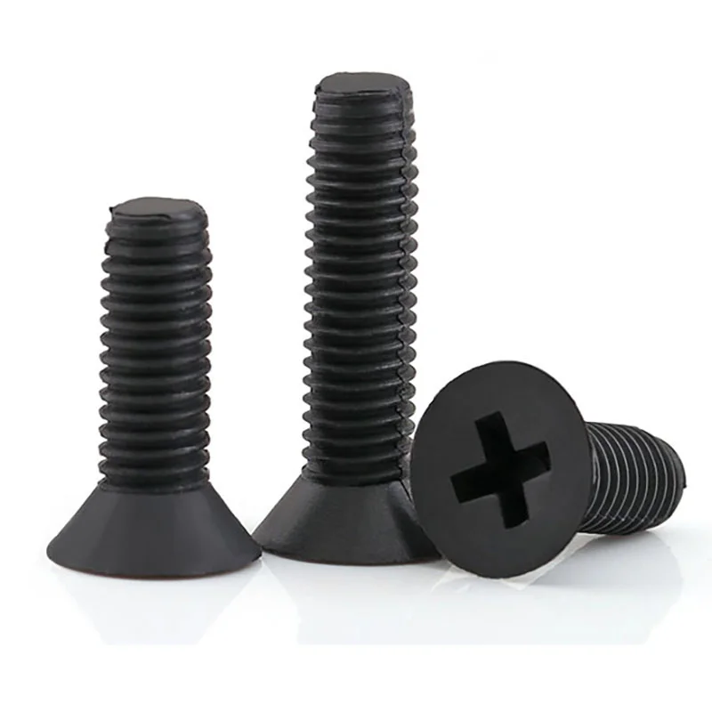 

20-50PcsM2.5 M3 M4 Black Nylon Countersunk Head Screws Plastic Phillips Flat Machine Screw