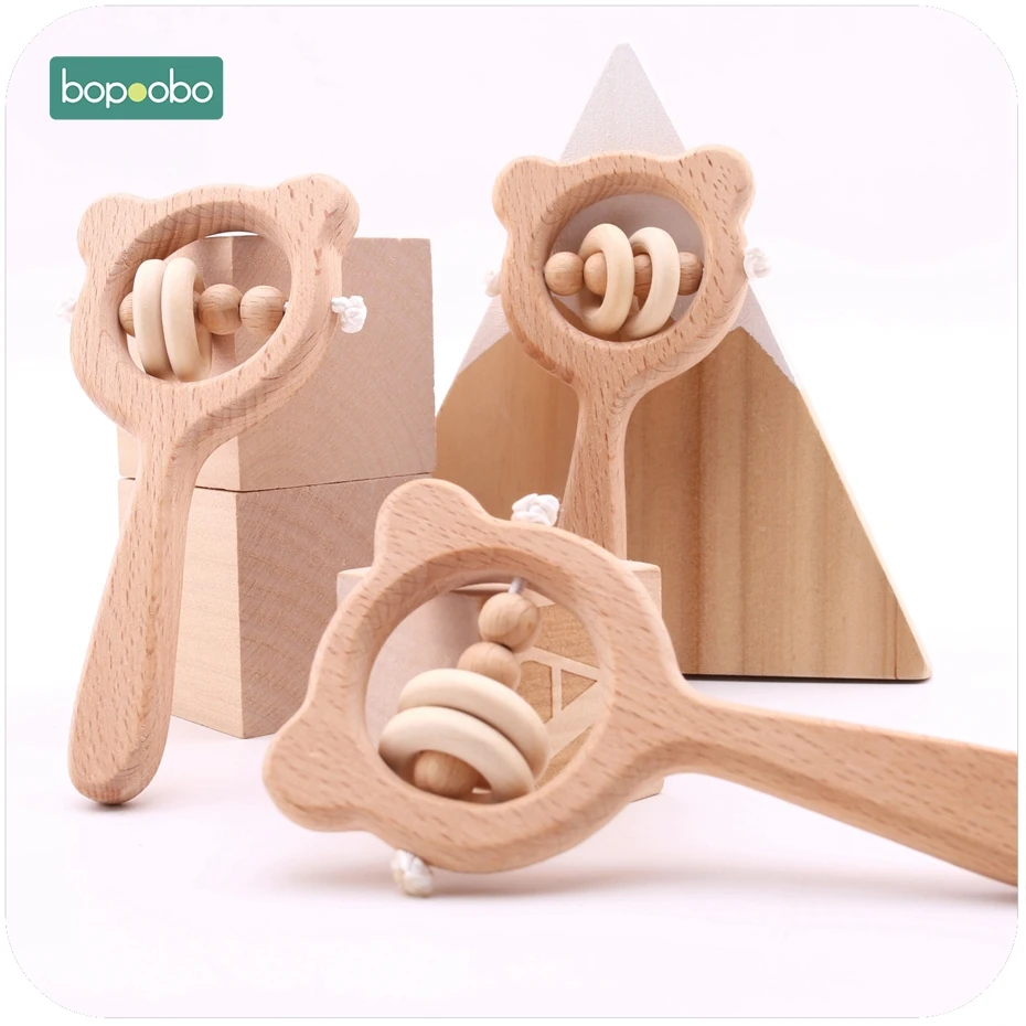 1 шт. деревянная детская игрушка-погремушка из Букового дерева | Игрушки и хобби