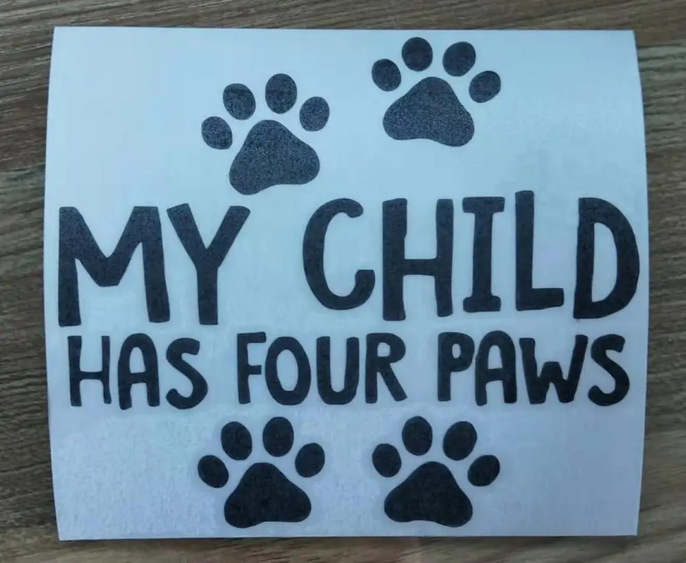 13.5CM*12.3CM My Child Has Four Paws Car Truck Vinyl Decal Sticker Dog Cat Pet Cute Styling | Автомобили и мотоциклы