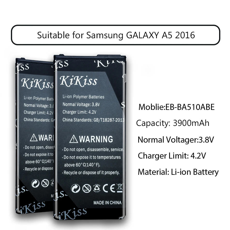 KiKiss Батарея для samsung GALAXY A3 /A5 сотовый телефон Батарея A310 A310F A510 A510F EB-BA310ABE/EB-BA510ABE