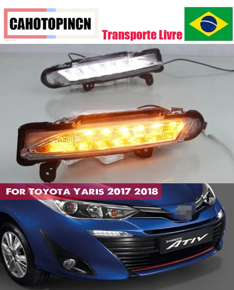 Для Toyota Yaris 2017 2018 Водонепроницаемый 12V светодиодный дневные ходовые огни дневного