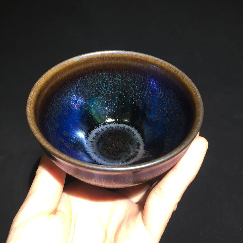 

Jianzhan Glorious Change Tenmokus Cup Natural Glaze China Song Dynasty Craft Porcelain Tea Bowl intangible cultural heritage