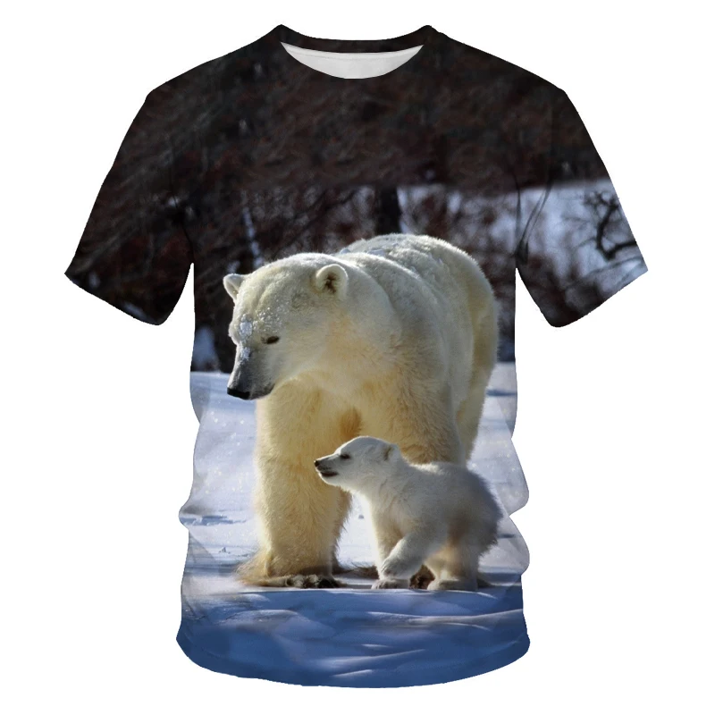 

New cute doll bear 3D printing animal graphic T-shirt round neck short-sleeved men's T-shirt funny T-shirt casual top 100-6XL